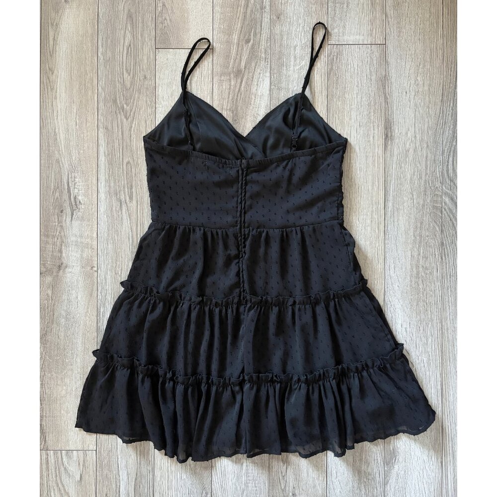 Altar'd State Sheer Dot Lined Black Mini Dress Womens Large Whimsigoth Babydoll - Picture 8 of 13